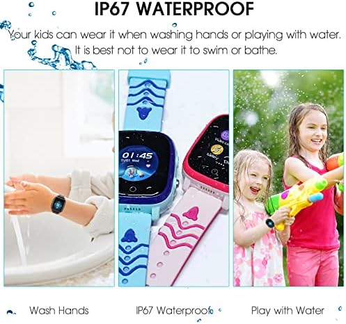 CJC 4G Kids Smartwatch, שעון חכם לילדים, שעונים אטומים למים IP67 עם גשש GPS, דו כיווני שיחה קול מצלמה וידאו שיחת