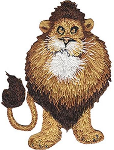 טלאי אריה של מועדון בעלי חיים - דמות בעלי חיים אריה רקומה יצירות אמנות פרימיום ברזל -על/תפירה - 3 x 4