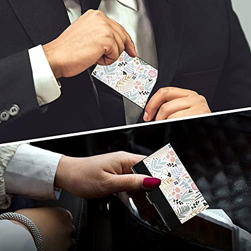 פרחי עלים עסקים כרטיס מחזיק עבור נשים גברים עסקים כרטיס בעל מקרה עם עור אישי כרטיס אשראי כרטיס