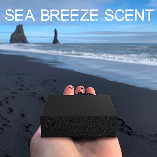 סבון בר שחור פחם אמריקאי טבעי-ריח רוח ים-הכל סבונים טבעיים, פחם פעיל, שמנים אתריים, חמאת שיאה אורגנית ,