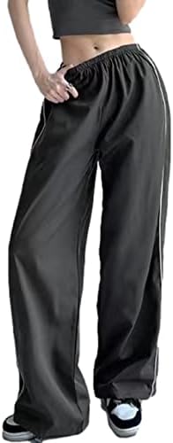 מכנסי מצנח לנשים מכנסיים רחבים עם רגליים רחבות 2 ק ג מכנסי טרנינג ג ' וגר מותניים אלסטיים מכנסי טרנינג