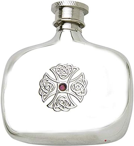 בקבוקון דבון צורת סלטיק צלב אמטיסט אבן הגדרת משקאות בקבוק 4 עוז