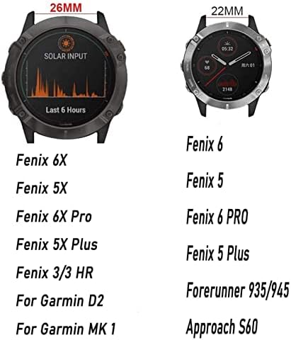 Vevel 26 22 ממ רצועת שעון עבור Garmin fenix 7 7x 6 6x Pro fenix 5x 5 3 3HR S60 MK1 צפה מהיר שחרור מהיר סיליקון