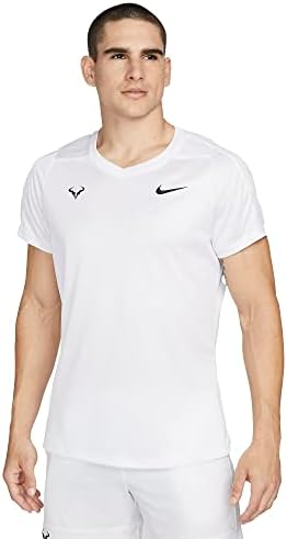 נייקי קורט דריפיט רפא צ ' לנג ' ר לבן דד8547-100 חולצת טניס עם שרוול קצר לגברים