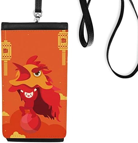 פנס אדום ריקוד אריות סין טלפון ארנק ארנק תליה כיס נייד כיס שחור