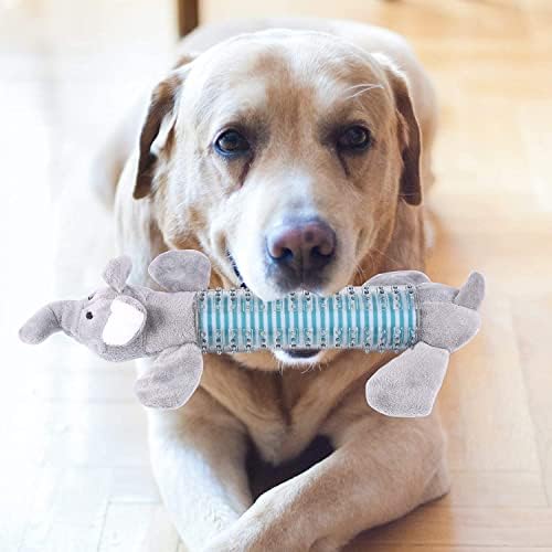 CCDay קטיפה קטיפה צועקת צעצועים לעיסה 3 חבילות, צעצועים מברשת שיניים קשוחים עמידים לא ניתן להריסה לכלבים