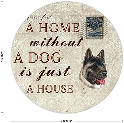 בית ללא כלב הוא רק בית עגול זר עגול זר רטרו רטרו מרופט חותמת כלב מותאם אישית גזעי דלת קדמית