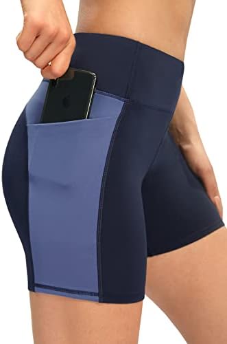 מכנסיים קצרים של KNOSFE לנשים אלסטי אמצע מותרת מהירה מהירה יבש משקל קל משקל אופנוען ריקוד מכנסיים