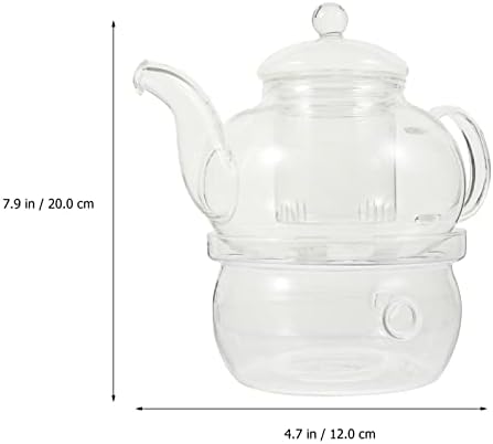קומקום תה של המוטון זכוכית זכוכית קומקום תה קומקום: סיר תה יפני סיני עם קומקום עלים צלול עם כוסות ופמוט