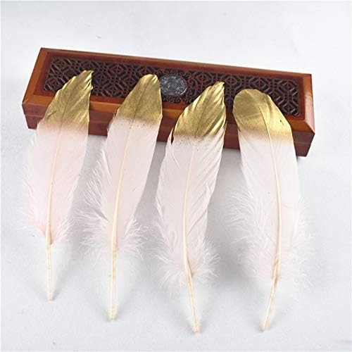 10 יח ' חבילה זהב טבל טבעי אווז נוצת עבור שחור נוצות עבור תכשיטי ביצוע פלומת דקור חתונה נוצות