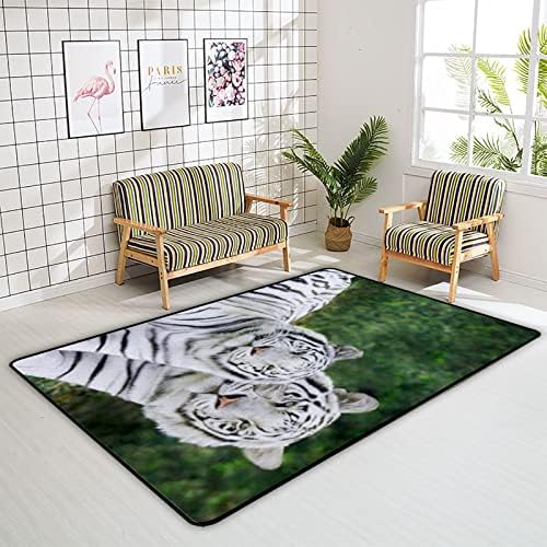 זוחל שטיח מקורה משחק מחצלת נמרים לבנים ביער לסלון חדר שינה חינוכי משתלת רצפה שטיחים שטיחים 80x58in