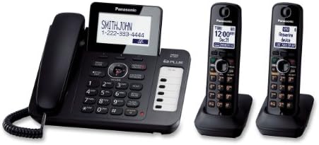 PANASONIN KX-TG6672B DECT 6.0 טלפון כבלים/אלחוטי עם מערכת תשובה דיגיטלית, שחור, 2 מכשירים
