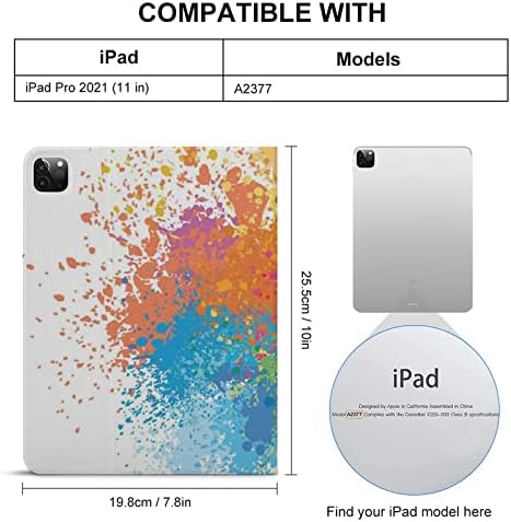 צבעי צבעי מים מתיזים מארז התאמה iPad Pro 2021 ≠ 11in） שינה אוטומטית/ערה דק משקל קל משקל עמדת עמדת חכם עם מחזיק