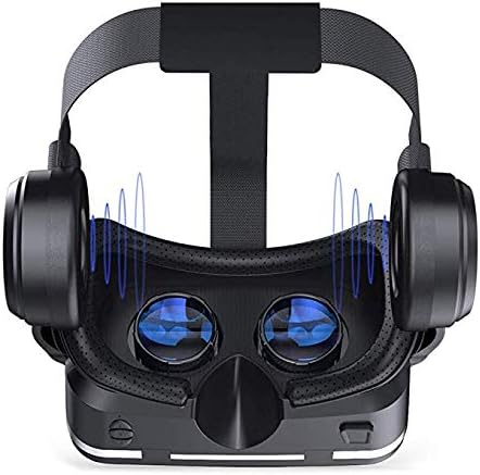 אוזניות VR לטלפון סלולרי, משקפי VR 3D מתכווננים עם אוזניות למשחקים וסרטים ניידים, תואם מסך 4.7-6.53 אינץ