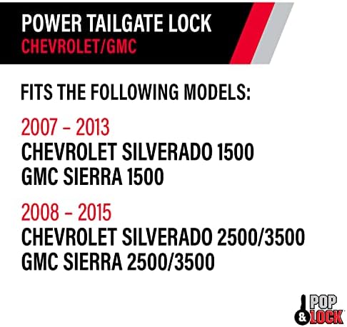 POP & LOCK - מנעול תא זילוף כוח לשברולט סילברדו 1500 ו- GMC SIERRA 1500 - FITS MODEL 2007 עד 2013
