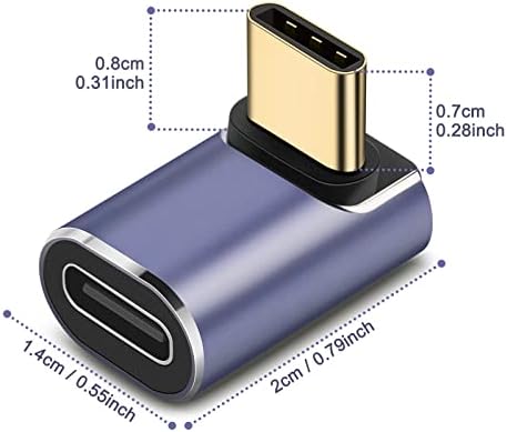 Findeed USB C זכר ל- USB C מתאם נקבה- USB-C 90 מעלות, זווית ימנית UBC מתאם זכר לנקבה למתג, MacBook
