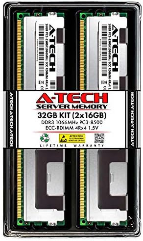 A -Tech 32GB ערכת זיכרון זיכרון זיכרון עבור Dell PowerEdge R720 XD - DDR3 1066MHz PC3-8500 ECC רשום RDIMM 4RX4