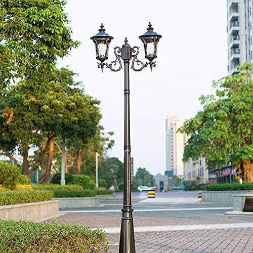 Guocc Creative Courtyard Street Light אור פתוח מוט גבוה ראש כפול עם אור רחוב מוט עם זרע זכוכית