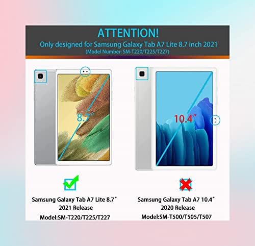 מארז מקלדת Lrufodya עבור Samsung Galaxy Tab A7 Lite 8.7 2021, צבעי ממתקים מקשים עגולים ניתנים לניתוק