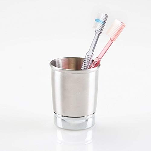 Idesign York Metal Tumbler, מחזיק מברשת שיניים מברשת איפור לחדר אמבטיה, שיש, שולחן כתיבה, מעונות, קולג