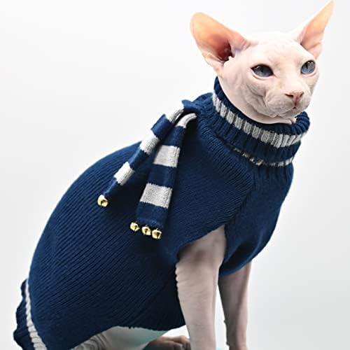 Sphynx בגדי חתול טבעות פעמון סוודר בגדי חתול חסרי שיער דבון בגדי בגדי חתול לחתלתול קטן וכלבים