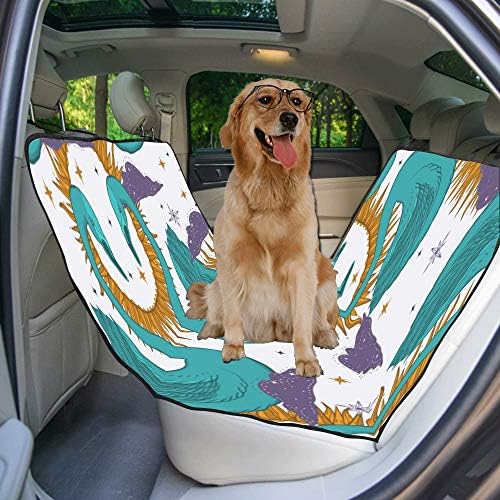 כיסוי מושב כלב מותאם אישית בסגנון עיצוב מסתורי הדפסת יד מצוירת כיסויי מושב לרכב לכלבים עמיד למים