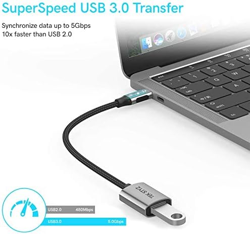 מתאם Tek Styz USB-C USB 3.0 עובד עבור Samsung Galaxy Z Fold2 5G OTG Type-C/PD זכר USB 3.0 ממיר נקבה.