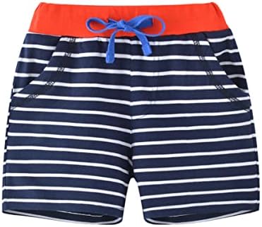 מכנסי כותנה בקיץ בנים פעוטות עם כיס, מכנסיים פעילים פעילים פעילים מקצרים מכנסיים קצרים של 2 חבילות /3