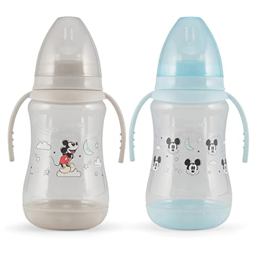 דיסני 2 חבילה 10 אונקיה תינוק בקבוקים עם אופי הדפסי וצבע מכסה עם כפול ידית-משלוח וקל לניקוי