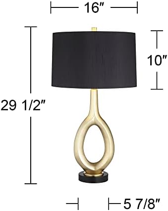 360 תאורת חריר מודרני שולחן מנורות סט של 2 עם כפול יו אס בי טעינת יציאות 29 1/2 גבוה זהב מתכת שחור