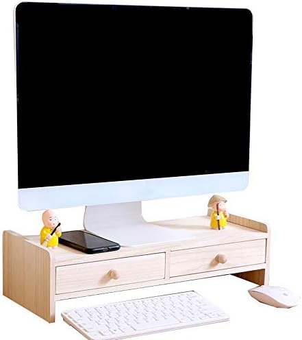 מעמד צג עץ מעמד צג משרד מחשב מעמד שולחן עבודה צג משכים מעמד מחשב עם מגירה