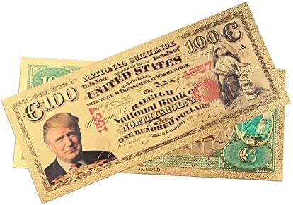 מזל במבוק טראמפ זהב דולר, אותנטי $100 נשיא דונלד טראמפ 24 קראט זהב מצופה הנצחה שטר