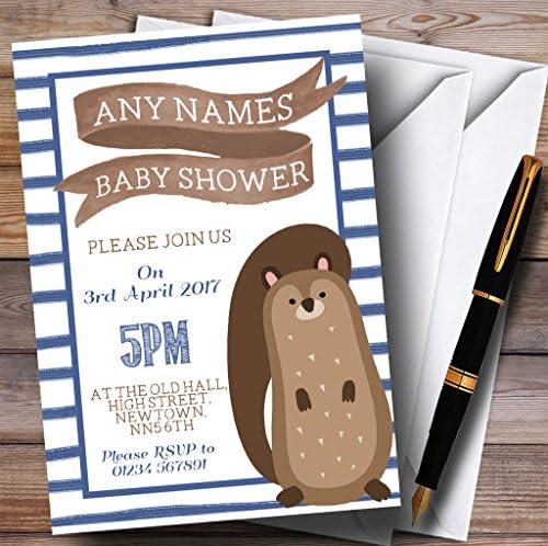 כחול פסים סנאי הזמנות תינוק מקלחת הזמנות