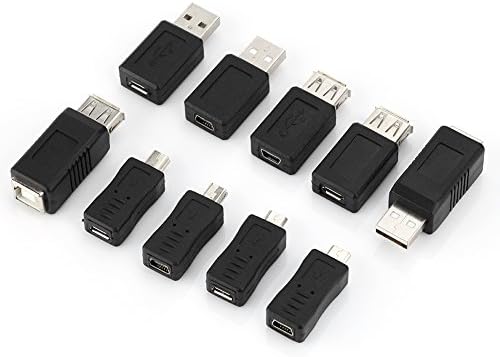 ערכת מתאם Mini USB למתאם מיקרו USB, USB OTG Micro Mini USB2.0 מתאם גברים לנקבה, 90 מעלות זווית
