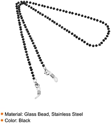 שרשרת משקפי משקפיים של UXCell, 26 משקפי שמש חרוזים מחזיק רצועה סביב שרשרת משקפי צוואר שרשרת רצועת שרוך, שחור