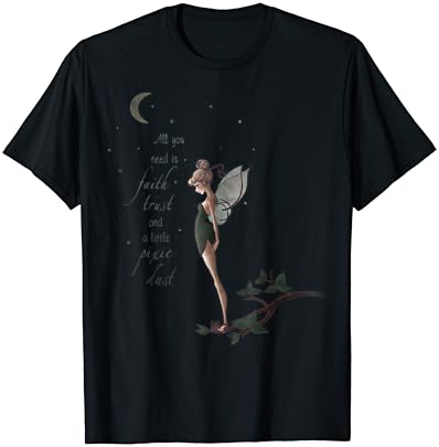דיסני פיטר פן טינקר בל ירח ציטוט אמנות גרפי חולצה חולצה