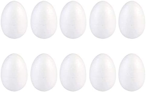 עיצוב חג המולד של גלפאדה 50 יחידות ביצי קצף מלאכה לבנות ביצי קלקר חלקה ביצי פסחא מלאכותיות מזויפות ציור ביצים