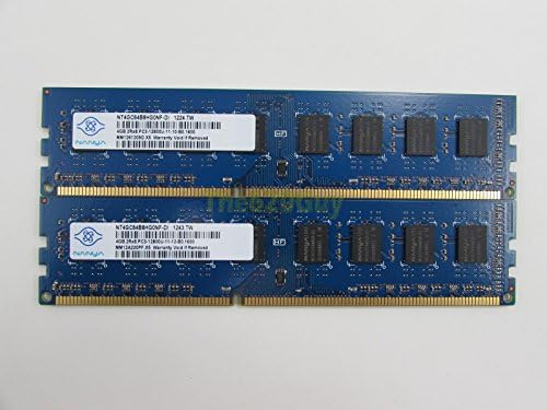 NANYA NT4GC64B8HG0NF-DI 8GB 2 X 4GB PC3-12800U DDR3 1600 ערכת זיכרון שולחן עבודה CL11