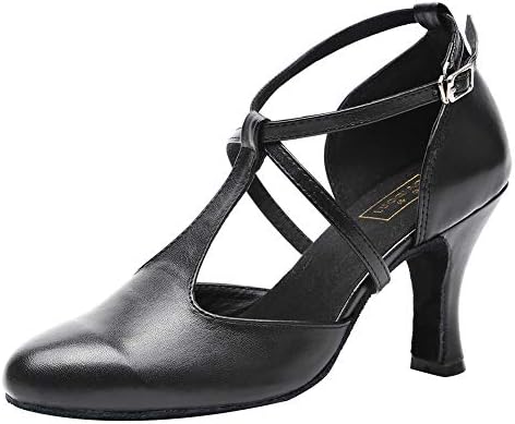 נעלי ריקוד של Hroyl דמות לנשים T-Strap מודרני סלסה טנגו נעלי טנגו נעלי אולם נשפים, דוגמנית ycl217/272