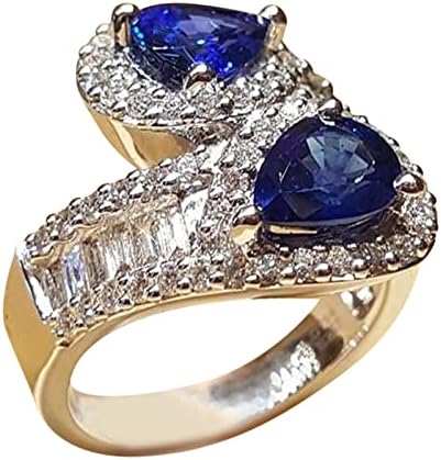 2023 מתנה חדשה חתך יוקרה עם תכשיטי מים טיפת טבעת אירוסין בעבודת יד נשים טבעות נישואין