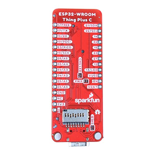 דבר Sparkfun Plus - ESP32 WROOM - ESP32 -D0WDQ6 CHIP משולב סטטוס RGB LED מתח הפעלה: 3.3V לוח לוח מידות:
