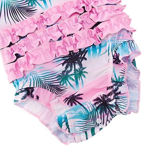 בגד ים לפרוע תינוקות בנות הוואי בגדי ים שרוול ארוך פעוט חולצה עם רוכסן 3-24 מ