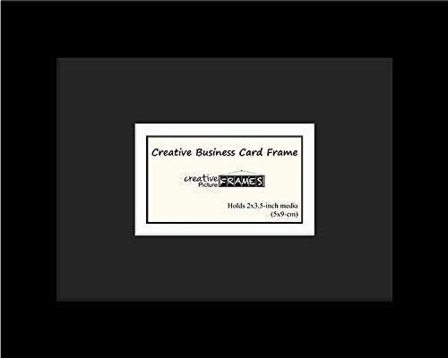 מסגרות תמונה יצירתיות 7-2 x 3.5 פתיחת מסגרת כרטיס ביקור שחור עם מחצלת 8 x 22 שחור לבן-שחור, מסגרת, קולב