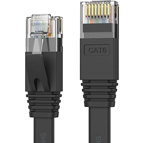 Senetem Cat 6 כבל Ethernet 15 רגל, חוט אתרנט במהירות גבוהה, כבל LAN דק עם RJ45, חוט תיקון רשת שטוח ברשת