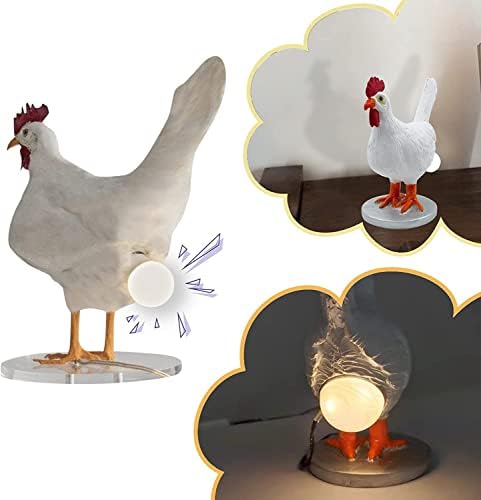 מנורת ביצת עוף שרף כמו בחיים מנורת ביצת עוף אור, מנורת שולחן בצורת בעלי חיים, מנורת ביצי פסחא מוארת