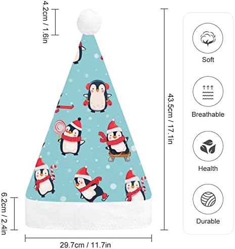 חמוד פינגווינים חג המולד כובע סנטה כובע עבור יוניסקס מבוגרים נוחות קלאסי חג המולד כובע עבור מסיבת חג המולד