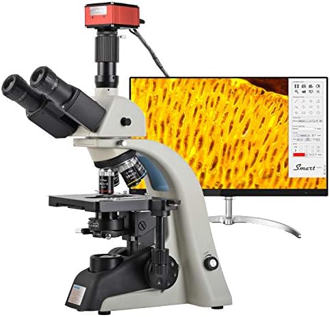 מיקרוסקופ מעבדת תרכובות טרינוקולריות בדרגת מחקר 40-1600 4 ק 8.3 מגה פיקסל מדידת מיקרוסקופ ביולוגי