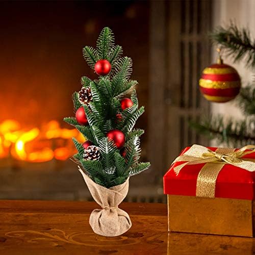 עץ חג המולד של Bestoyard Tabletop עץ חג המולד מיניאטורי אורן עם קישוטים תלויים מיטב קישוטים לחג המולד DIY