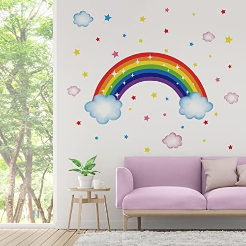 רנטו קשת קיר מדבקות צבעוני ענן כוכב קיר אמנות מדבקות עבור בנות שינה ילדים תינוק משתלת קיר תפאורה