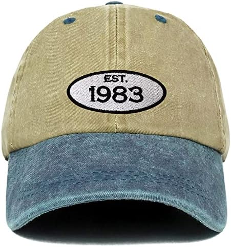 טרנדי הלבשה חנות הוקמה 1983 רקום 40 יום הולדת מתנה פיגמנט צבוע שטף כותנה כובע